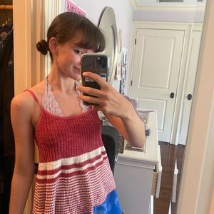 Red and White Sweater Tank from Anthropologie